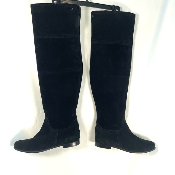 Lien Do Shoes - Lien Do Women Over The Knee Boots Thigh High Suede Low Flat Heel Long Tall Boots